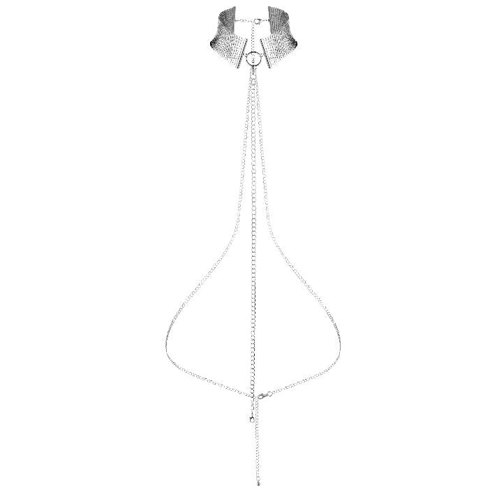 Metal Mesh Choker & Chain Belt – Silver | BIJOUX