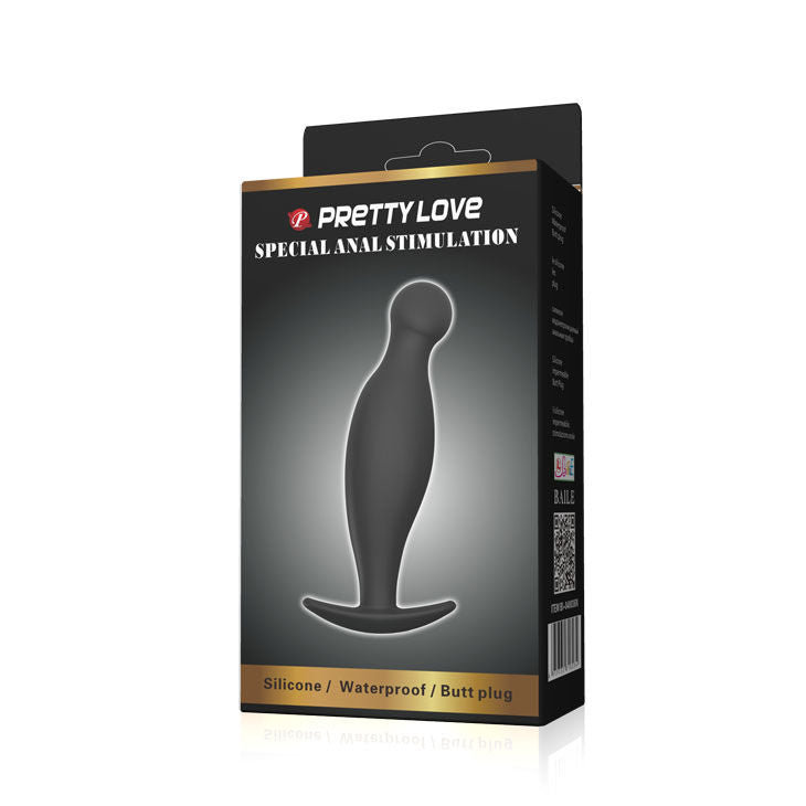 Ergonomic Silicone Anal Plug | Black | PRETTY LOVE