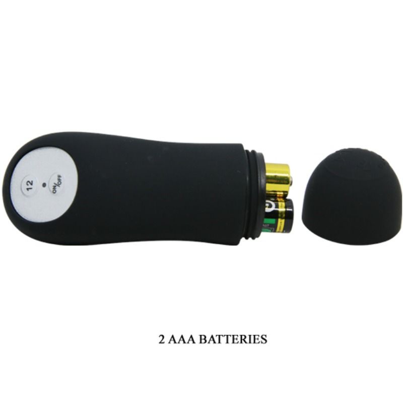 PRETTY LOVE - ANAL PLUG SILICONE EXTRA STIMULATION AND 12 VIBRATION MODES BLACK REMOTE CONTROL