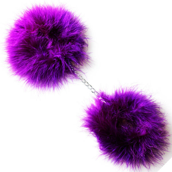 Purple marabou chain handcuffs | SECRETPLAY
