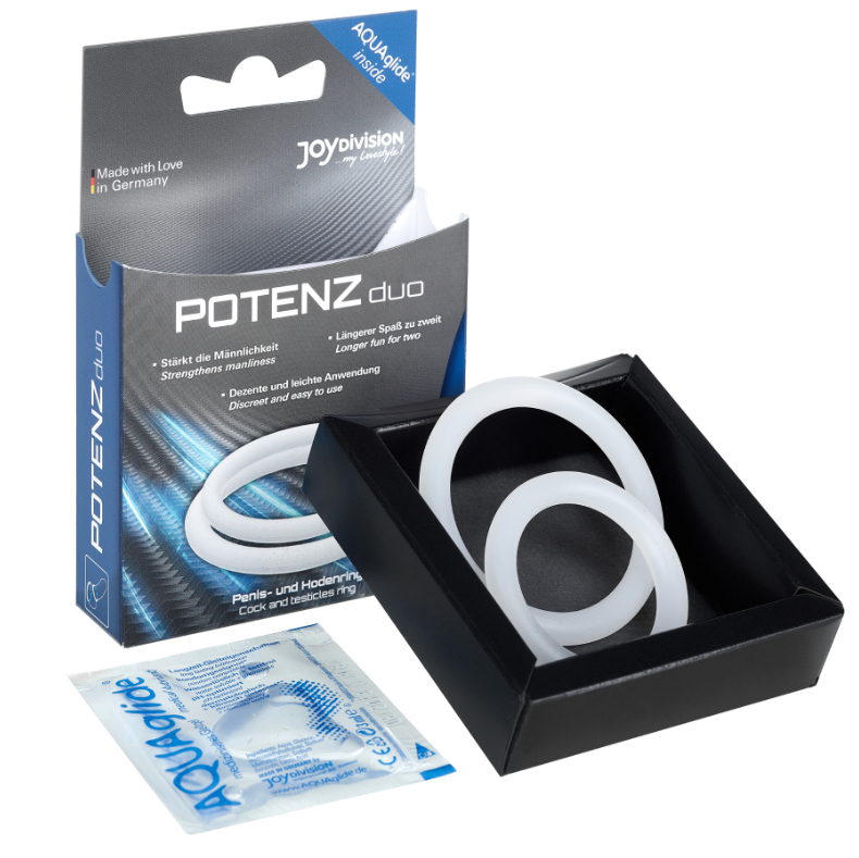 White dual-ring silicone potency ring | Size M | JOYDIVISION