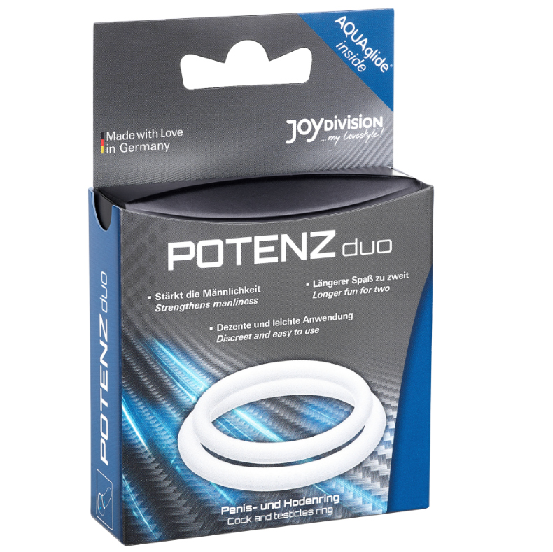 White dual-ring silicone potency ring | Size M | JOYDIVISION