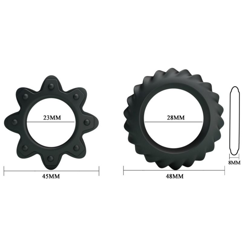 Flowering Silicone Delay Ring Set | Ø 2 cm & 2.5 cm | BAILE