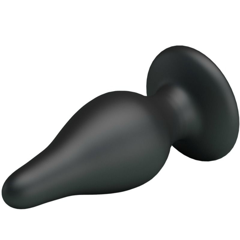 Ergonomic Suction-Cup Silicone Plug – Black | 15.4 cm × 5.5 cm | PRETTY LOVE