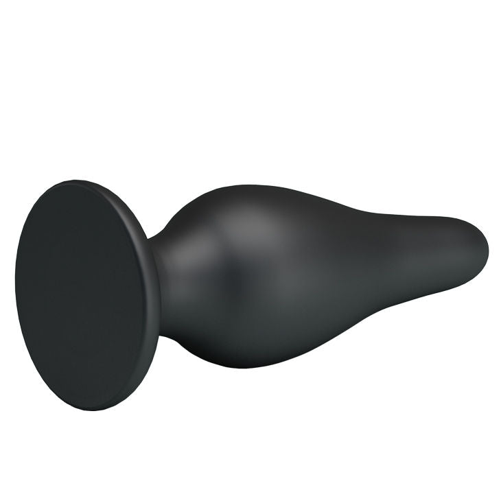 Ergonomic Suction-Cup Silicone Plug – Black | 15.4 cm × 5.5 cm | PRETTY LOVE