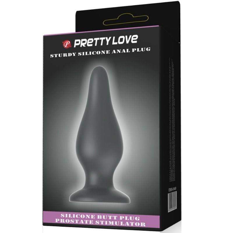 Ergonomic Suction-Cup Silicone Plug – Black | 15.4 cm × 5.5 cm | PRETTY LOVE
