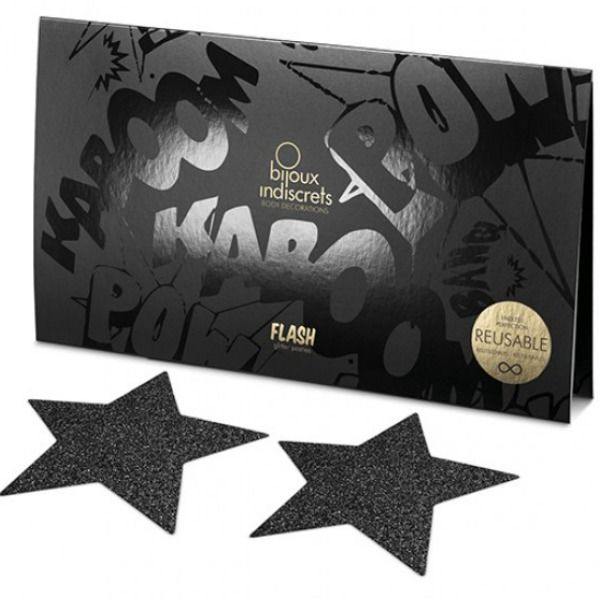 Flash Black Star Nipple Caps | BIJOUX INDISCRETS