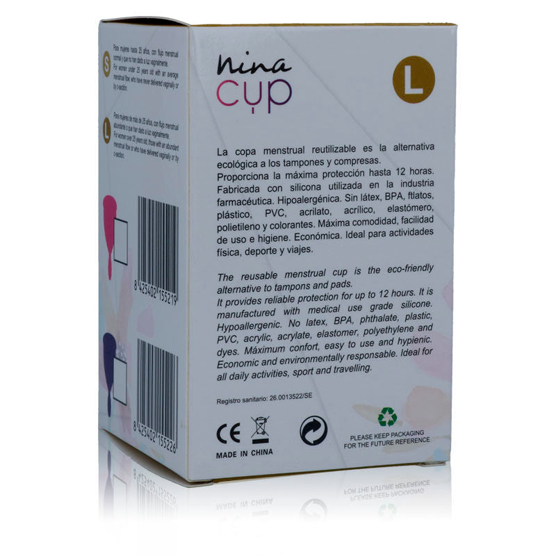 Menstrual Cup Pink | Size L (43 mm, 30 ml) | NINA KIKÍ