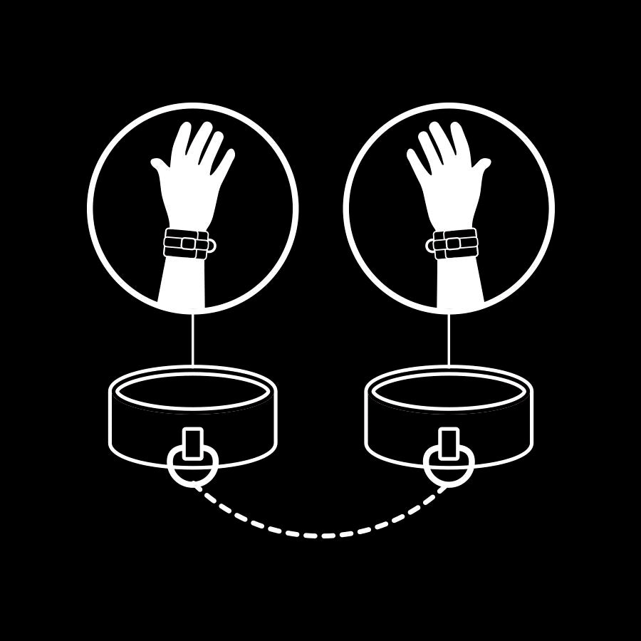Black Vegan leather handcuffs with padded neoprene lining