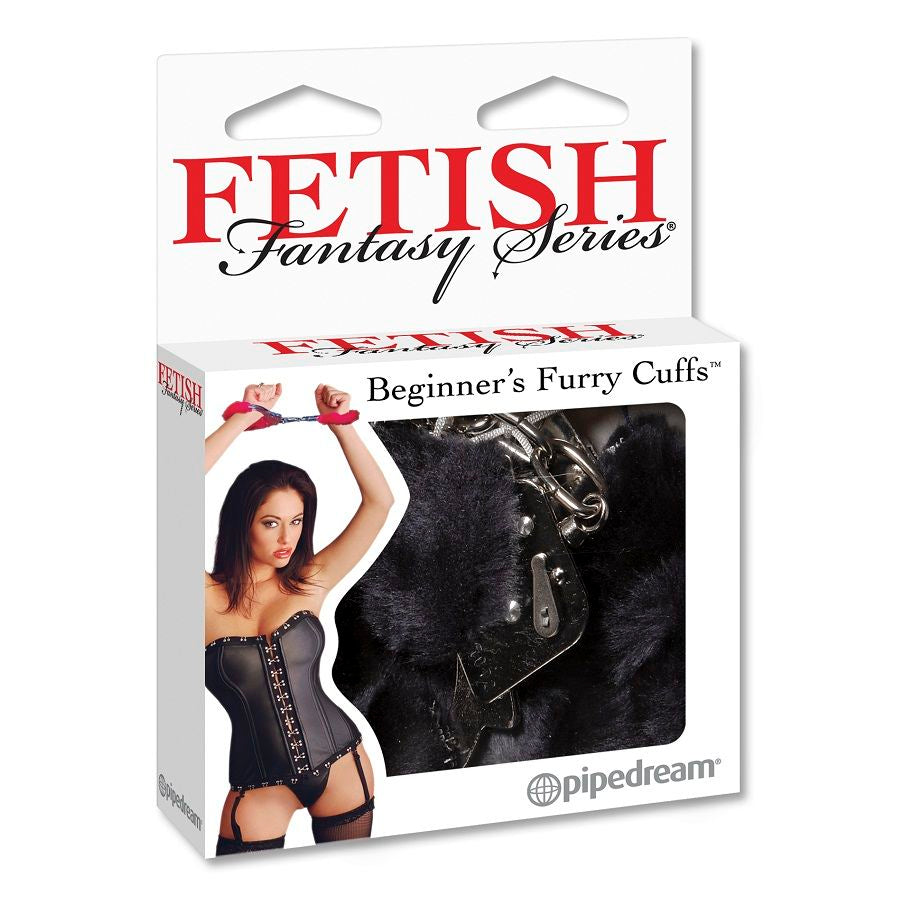 Furry Cuffs Black | Faux-Fur Lined Adjustable Restraints | FETISH FANTASY SERIES