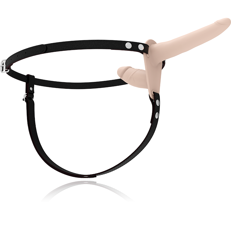 Double Penetration Strap-On Up-Tilt Vibrator | 15.0 cm + 8.0 cm | Fetish Submissive