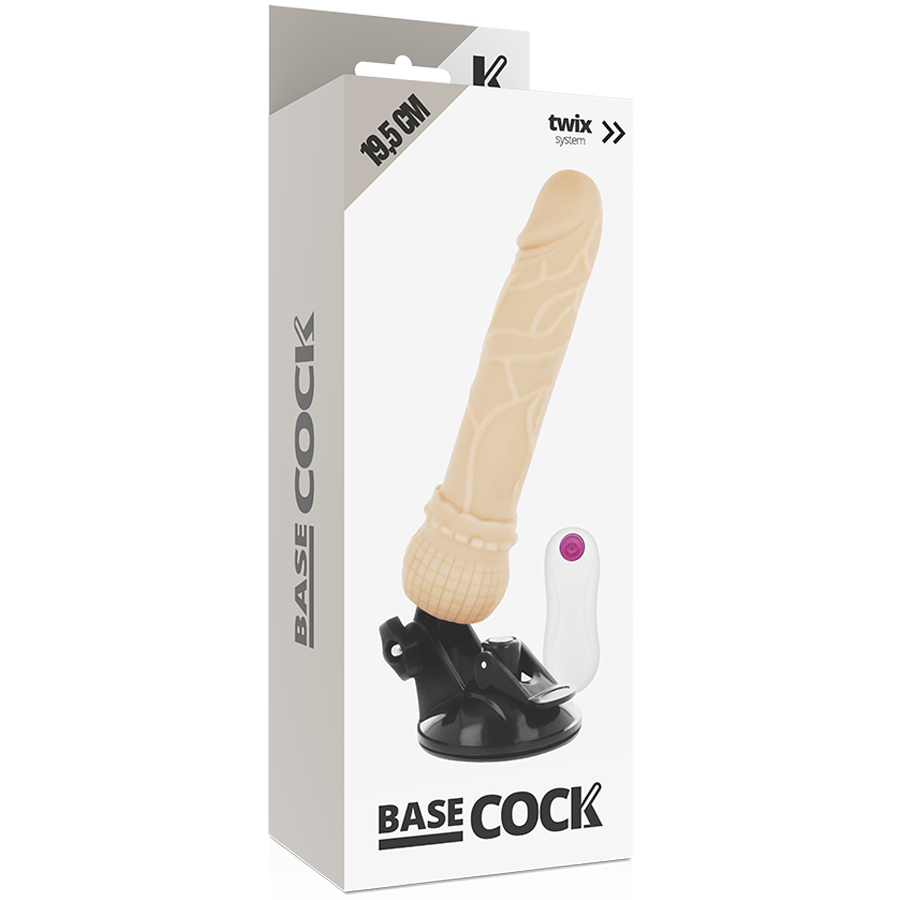 Realistic Vibrator with Wired Remote Black | 19.5 cm x 4.0 cm | BASECOCK