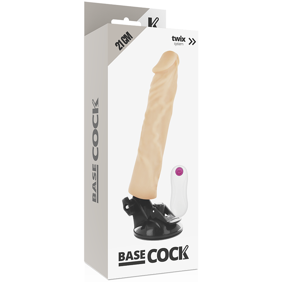 BASECOCK - REALISTIC VIBRATOR REMOTE CONTROL BLACK 21 CM -O- 4 CM