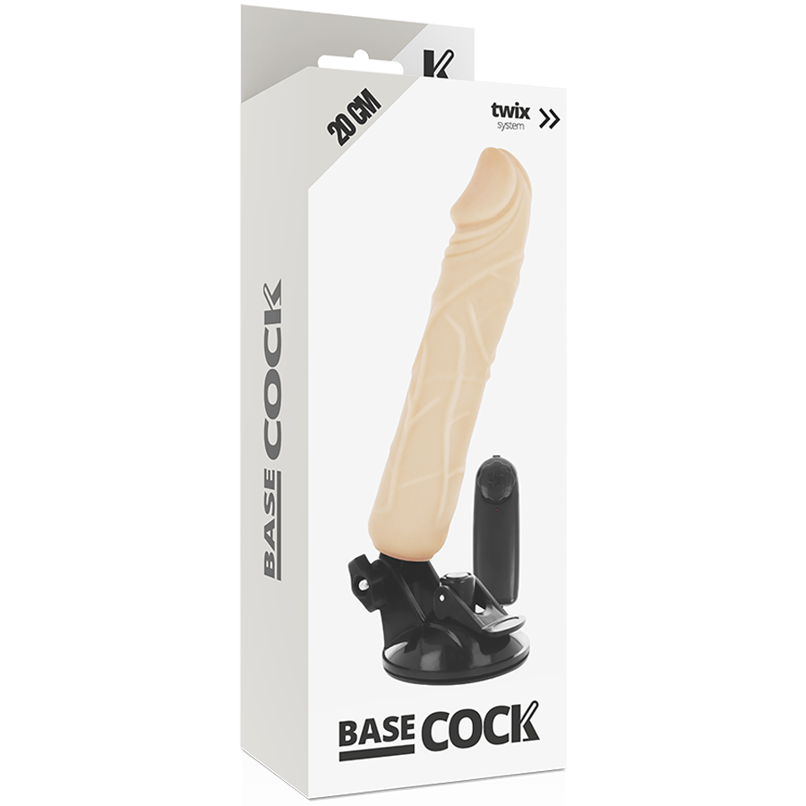 BASECOCK - REALISTIC VIBRATOR REMOTE CONTROL BLACK 20 CM -O- 4 CM