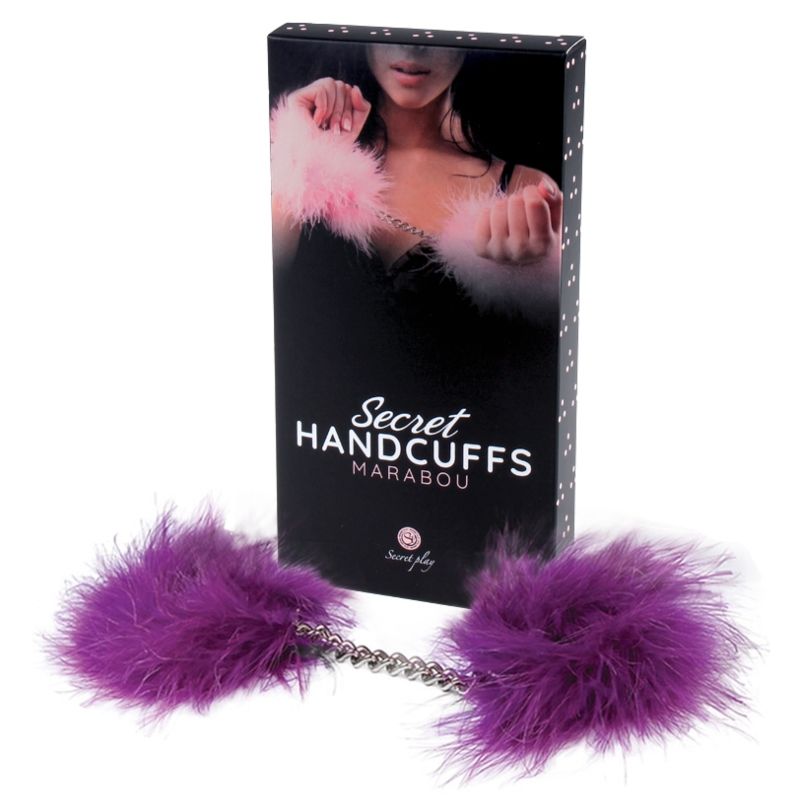 Purple marabou chain handcuffs | SECRETPLAY