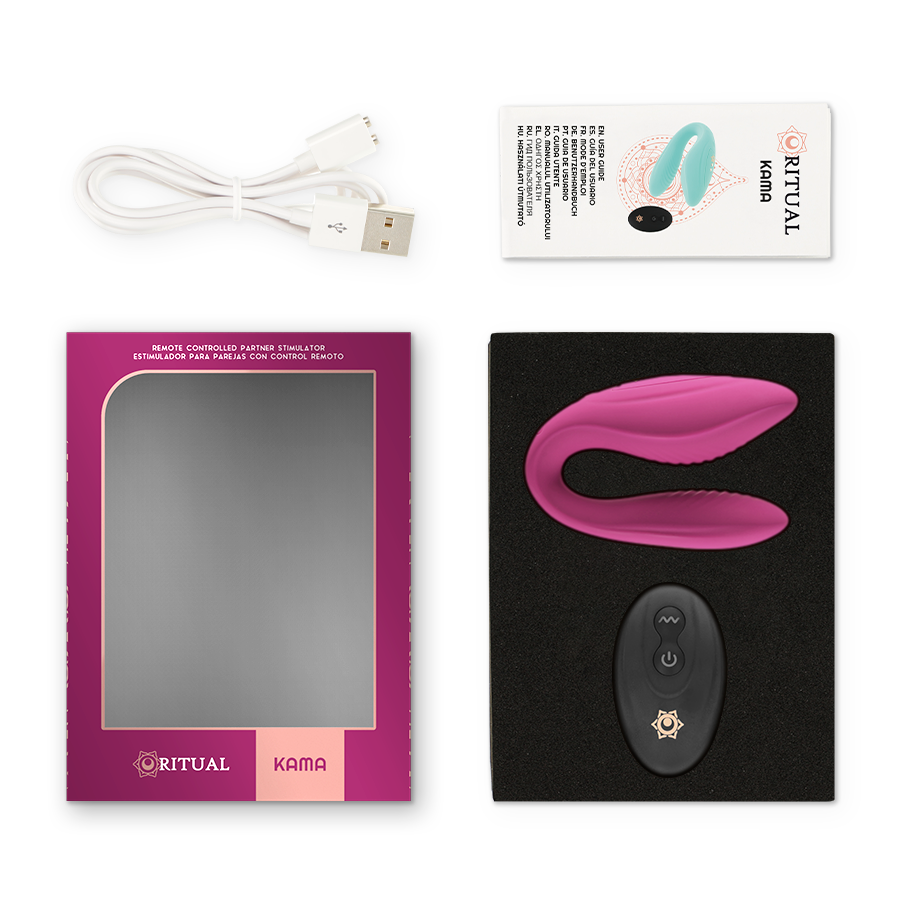 Kama Couples Vibrator with Remote – Aqua – RITHUAL