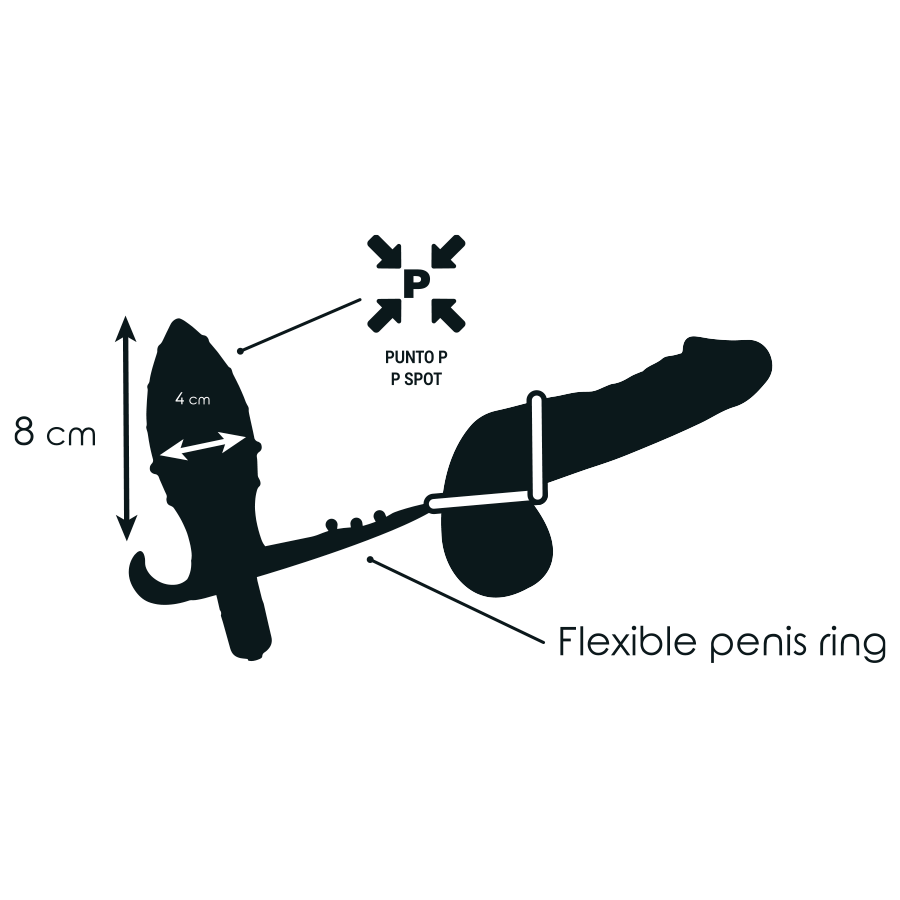 Anal Plug with Double Black Ring 12×4 cm – ADDICTED TOYS