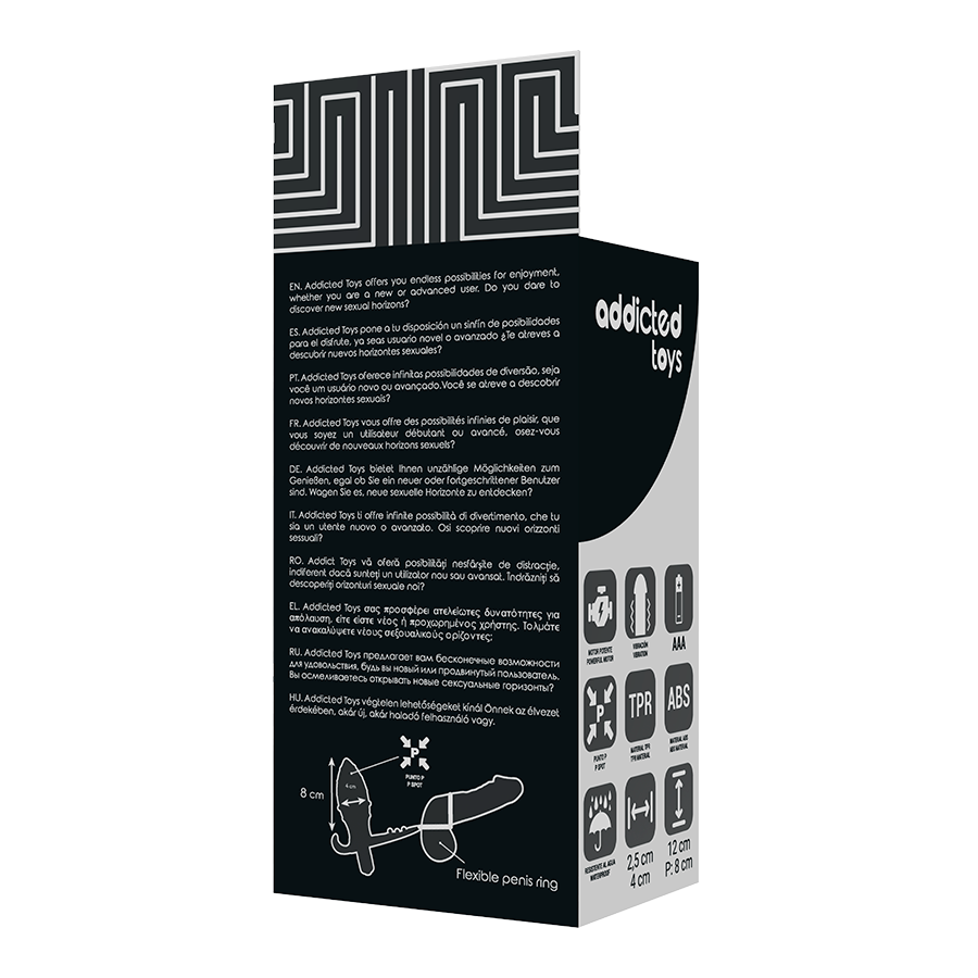 Anal Plug with Double Black Ring 12×4 cm – ADDICTED TOYS