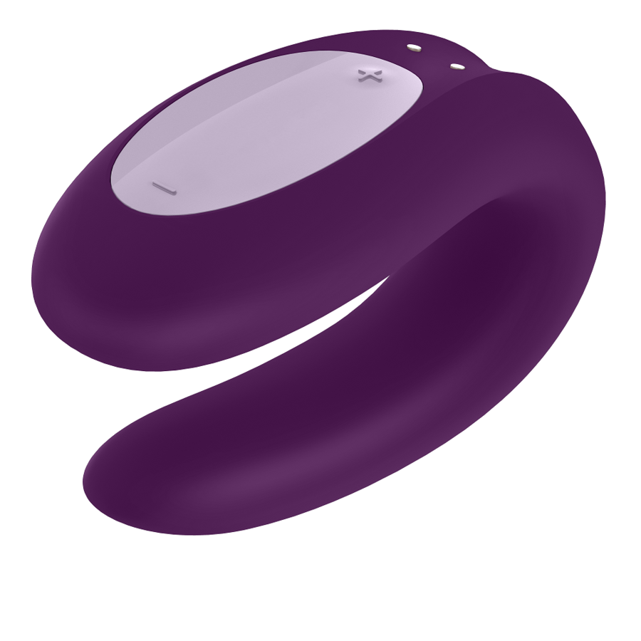 Satisfyer Double Joy with App – U-Shaped Couples Vibrator Purple/ Black, 2 Motors, Waterproof –