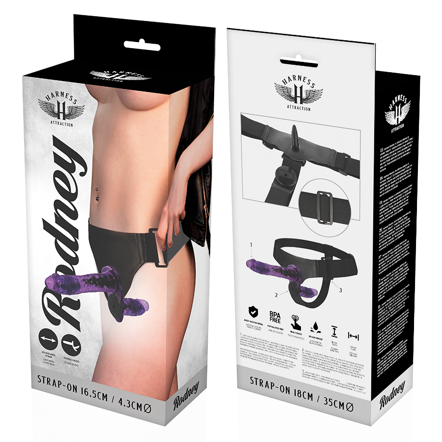 Rodney Double Penetration Harness Set – 18 cm x 3.5 cm – Harness Attraction