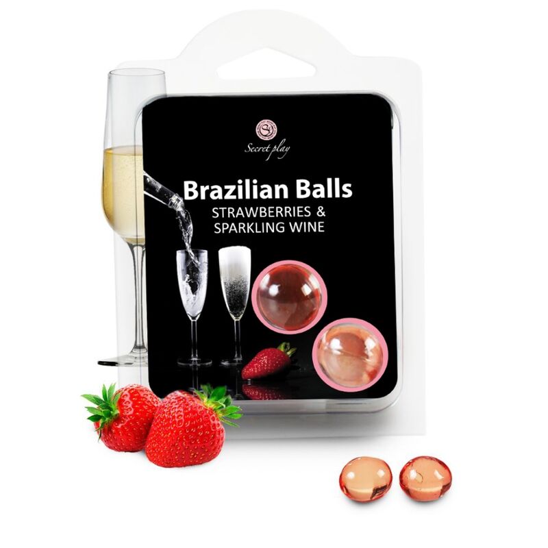 Sensual Rolling Oil Balls with Strawberry & Champagne Aroma | 2 units | SECRETPLAY