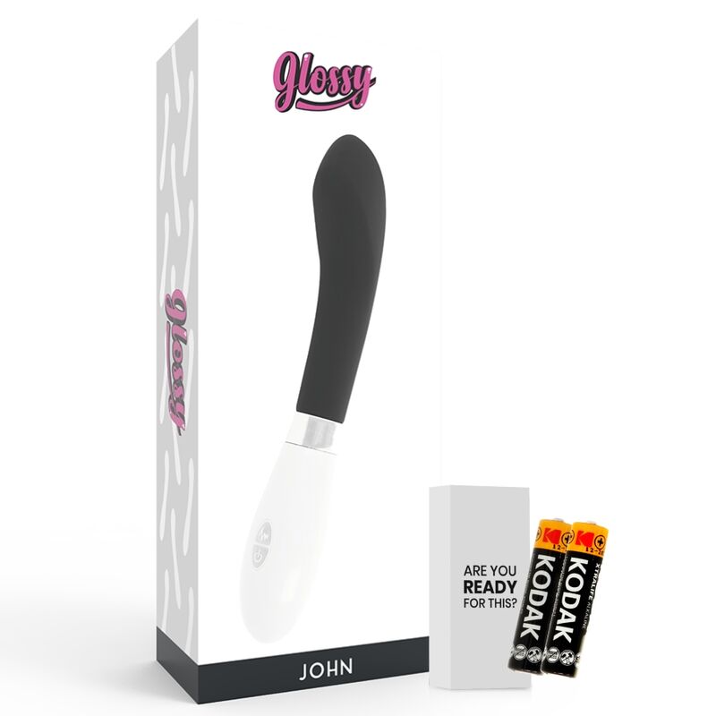 John Vibrator Black – 12 cm Curved Massager, 10 Modes