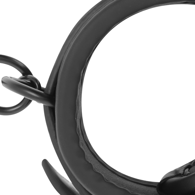 Black Vegan leather handcuffs with padded neoprene lining