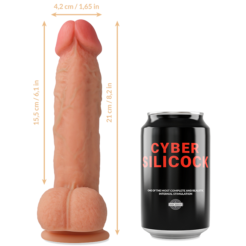 Strap-On Harness + Liquid Silicone Dildo 21 cm – Cyber Silicock