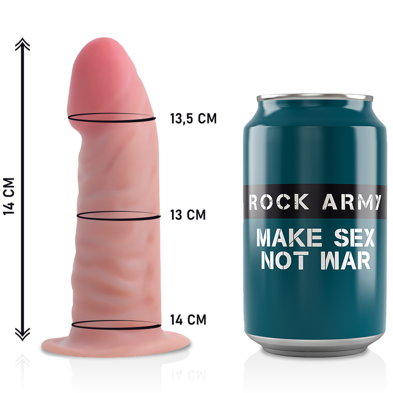 Harness + Dual-Density Realistic Dildo 14 cm x 4.46 cm - RockArmy Tiger