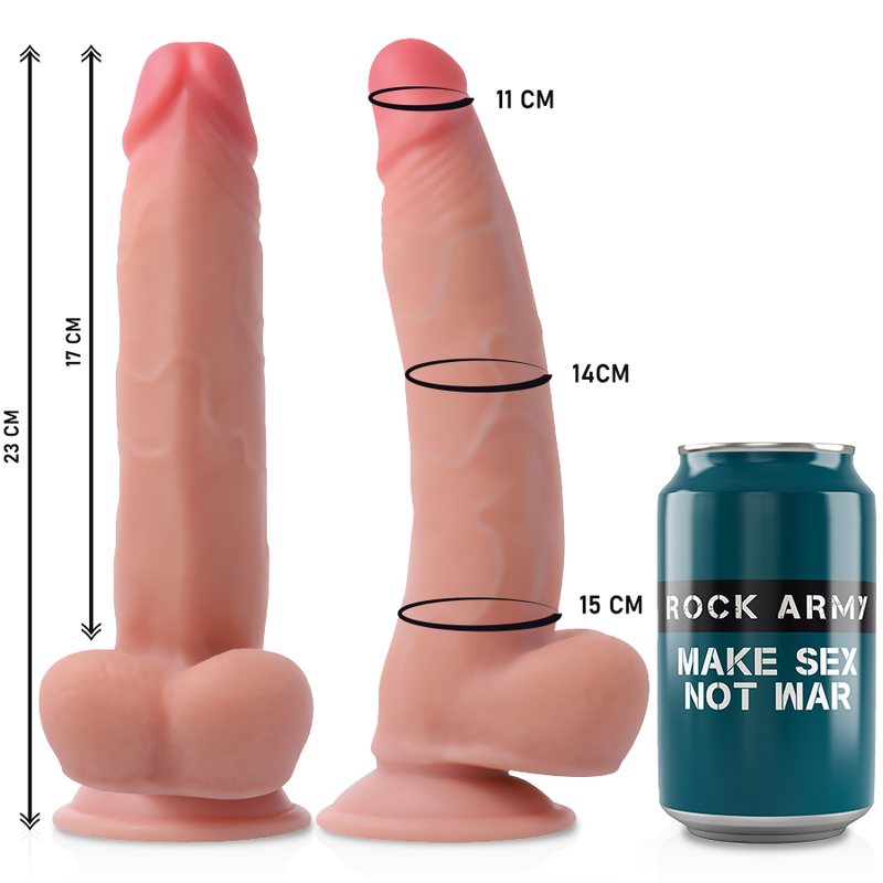 Dual Density Dildo + Harness | 23.0 cm x 4.77 cm | RockArmy Leopard